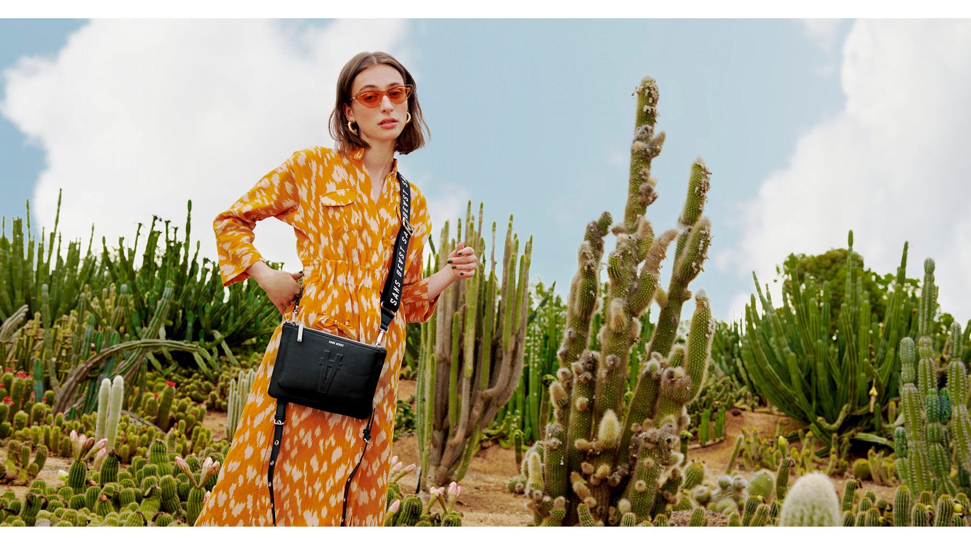 Composition of imagery showing our vegan handbags made from Desserto Pelle Cactus Leather.