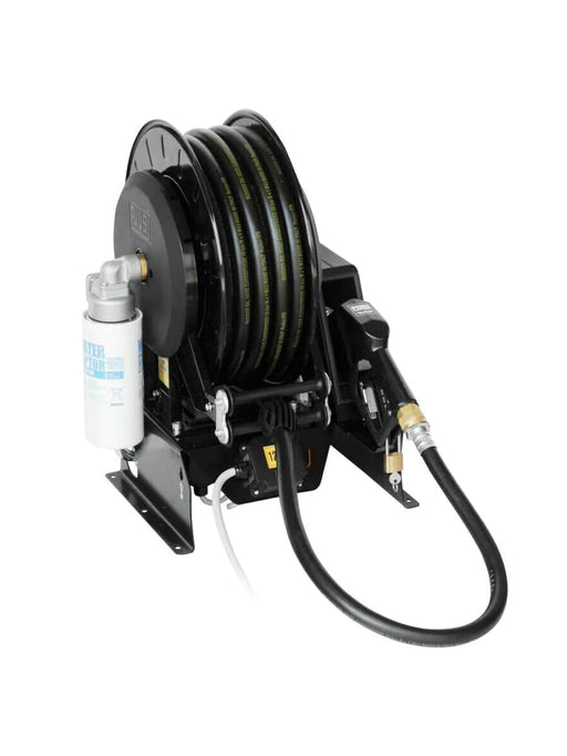 Piusi retractable enclosed hose reel for air and water with 15 m x 8 mm  (5/16 inch) hose 20 bar (290 psi)