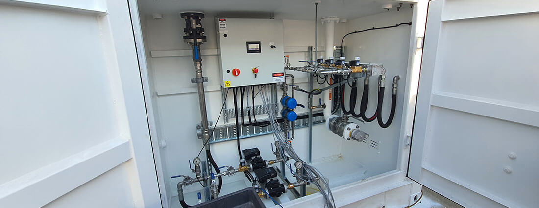 Automated fuel feed installation to 4 generators inside the pump bay