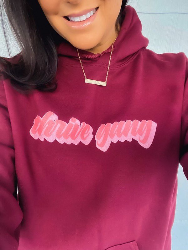 red thriving hoodie