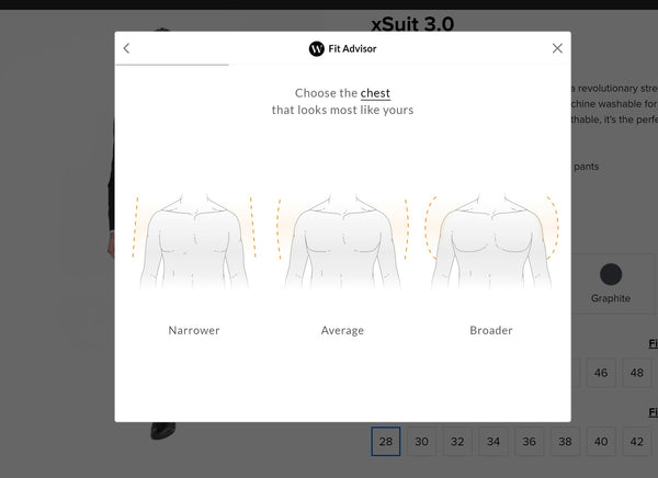 Mens Avatar Body Measurements Chart Size 40