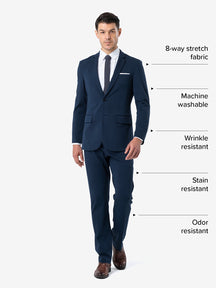 xSuit 4.0 Dark Blue | Super Stretch & Machine Washable Men's Suit