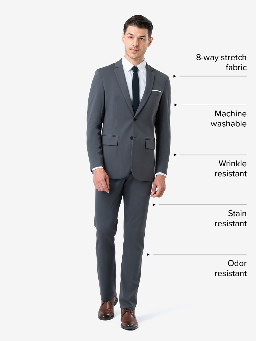 xSuit 4.0 Dark Grey | Super Stretch & Machine Washable Men's Suit