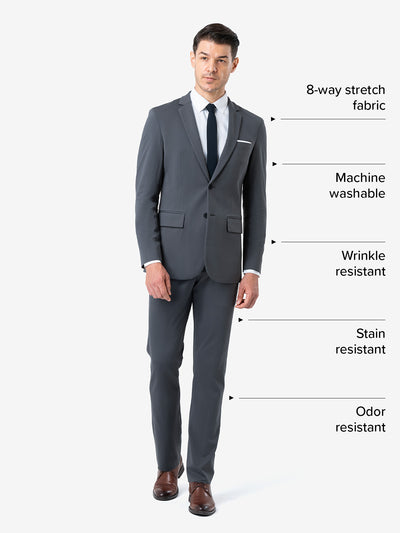 xSuit 4.0 Dark Grey | Super Stretch & Machine Washable Men's Suit