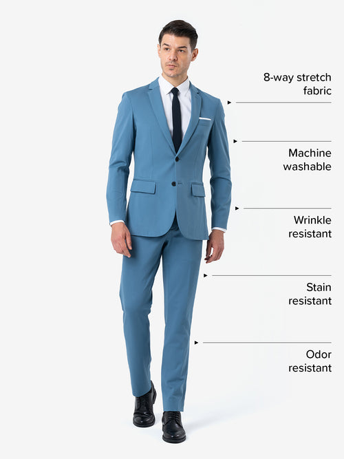 xSuit 4.0 Light Blue | Super Stretch & Machine Washable Men's Suit