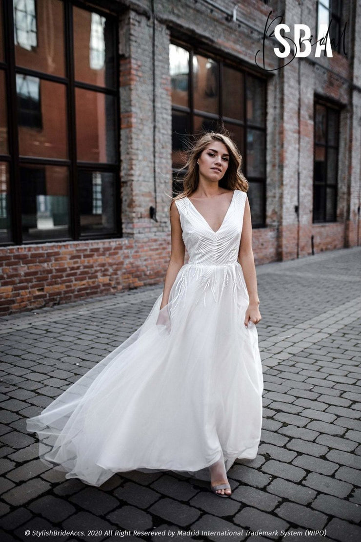 Fairytale | Ivory Glitter Bridal Tulle Dress - StylishBrideAccs