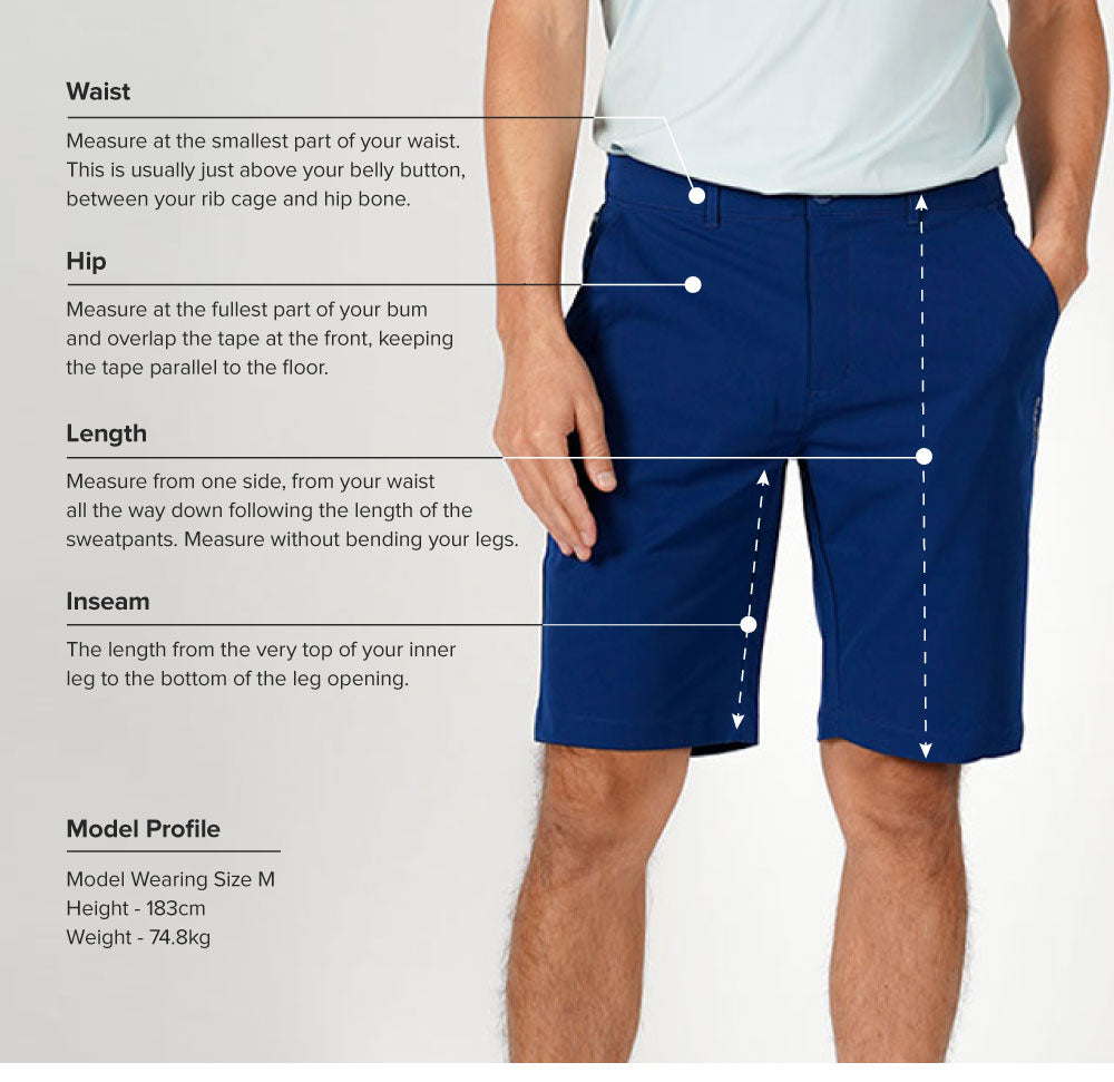 (NEW) Size Chart - Ace Tech Performance Shorts