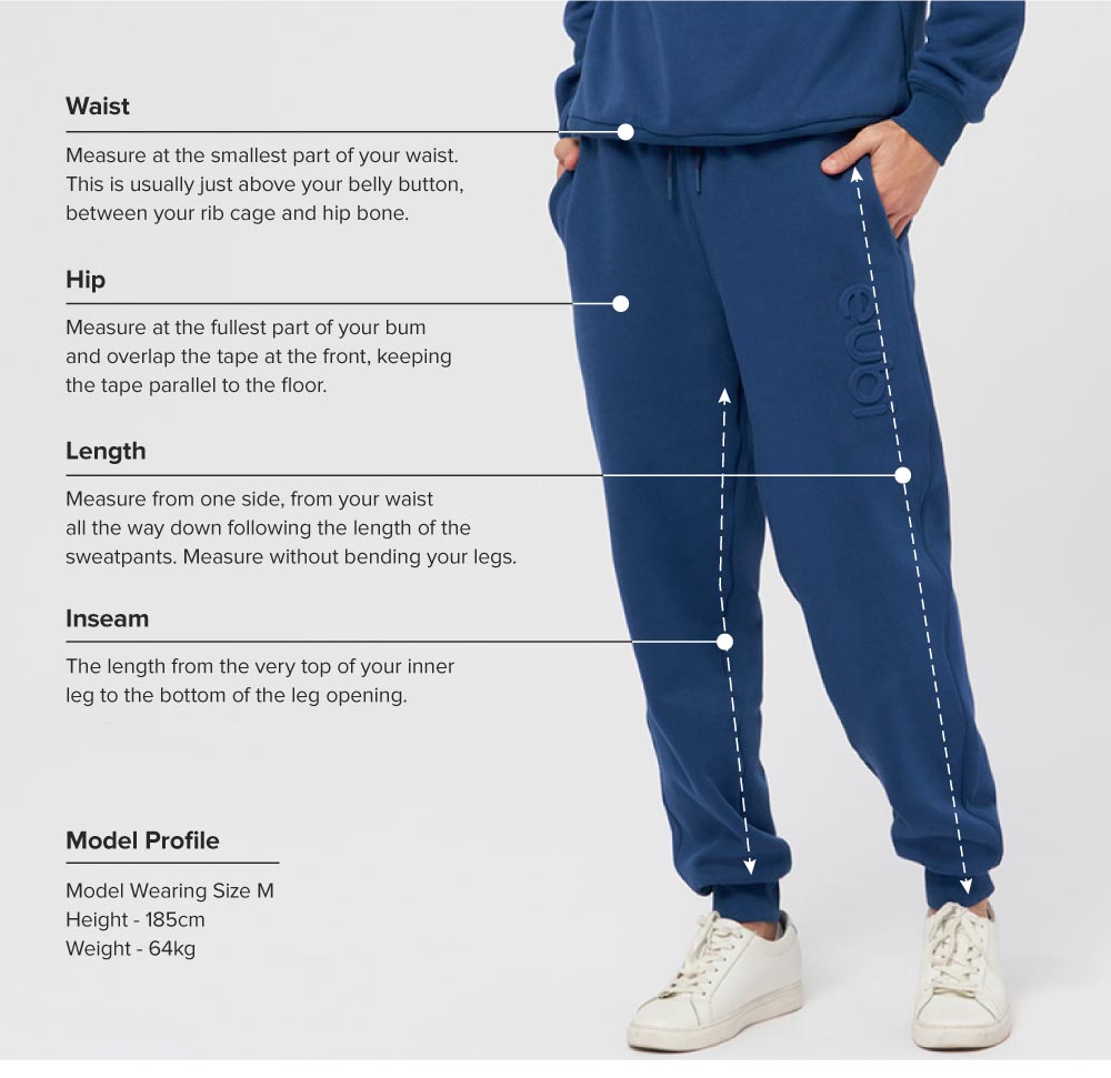 Size Chart- Oversize Sweatpants