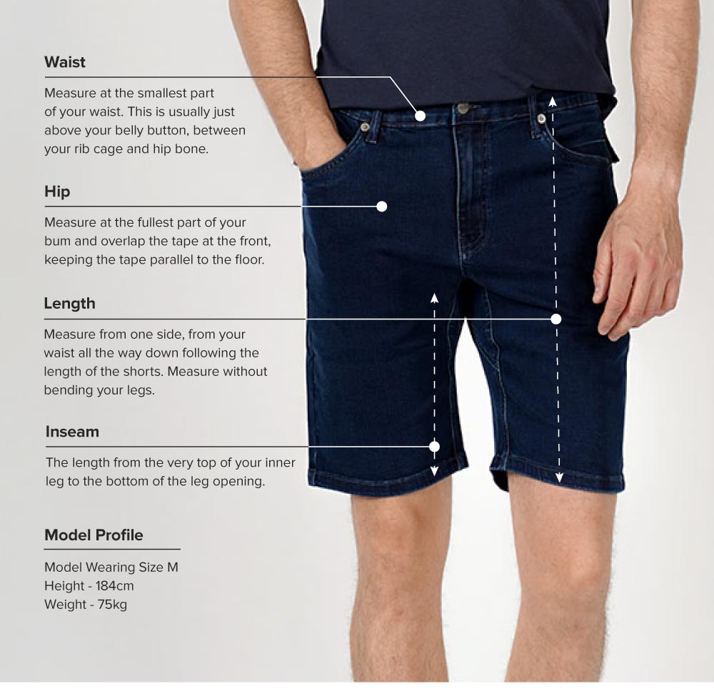 (NEW) Size Chart - Denim Flex Shorts