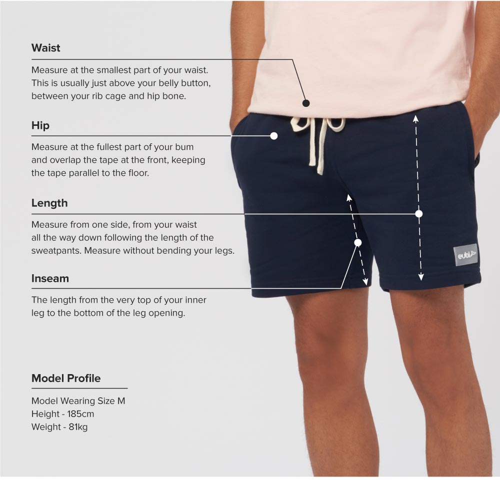 (NEW) Size Chart - Lounge Shorts