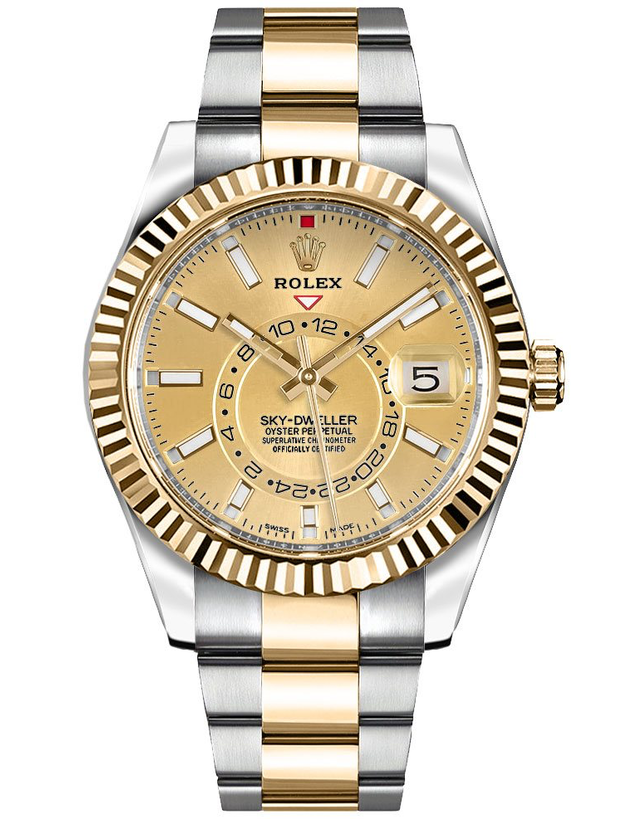 rolex sky dweller gold steel