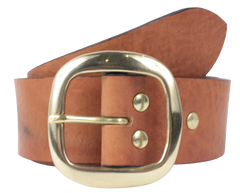 Women's Dark Tan Leather Jean Belt