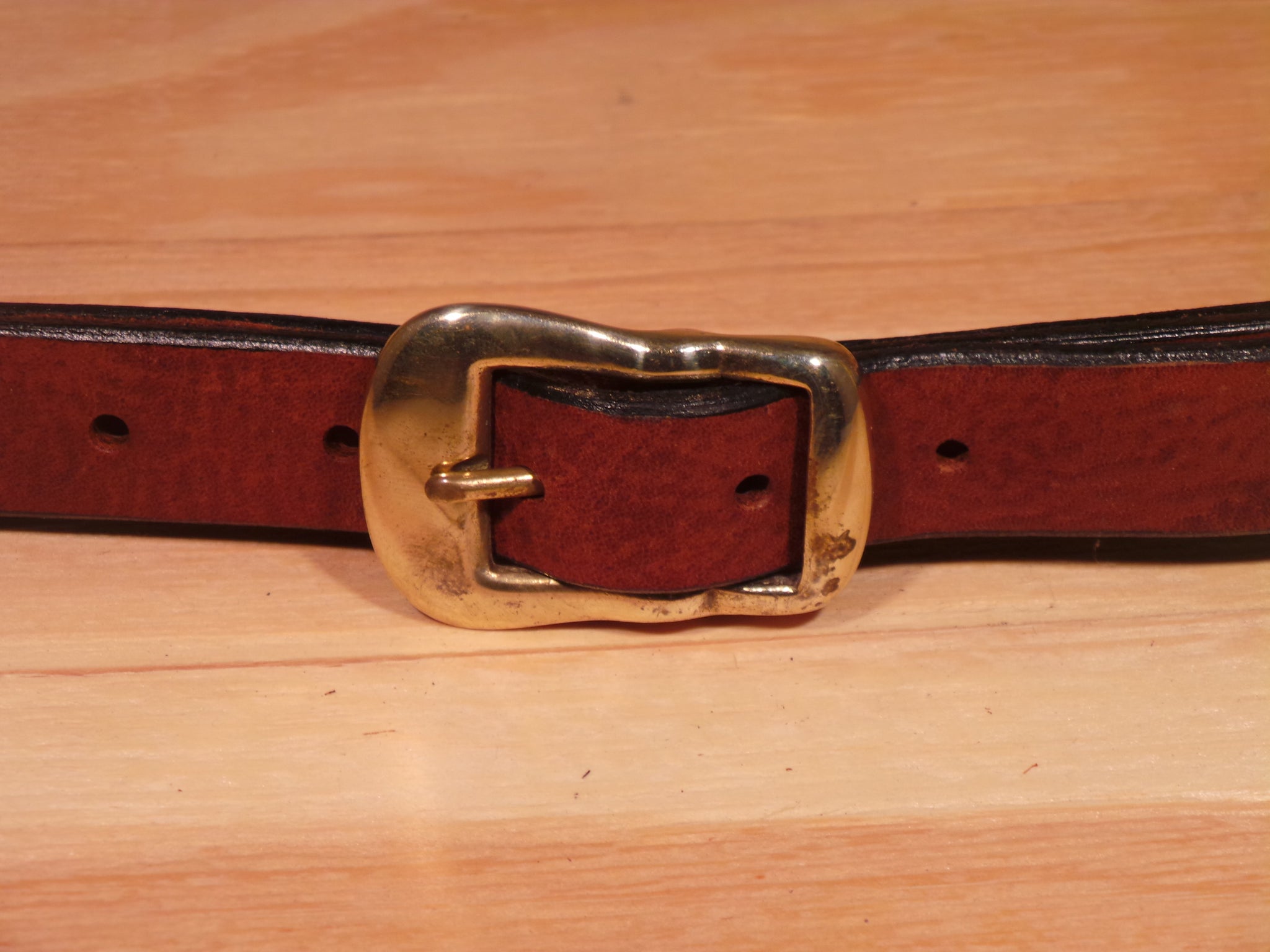 Brass Shoe Style Buckle 1 Inch Leather Belt | Trouser Belts Handmade ...