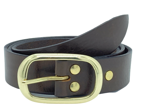 1.25 Inch Dark Brown Leather Trouser Belt | Buckle My Belt