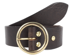 Dark Brown 1.5 Inch Full Grain Leather Belt