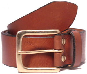 Buy Brown 1 34 Inch Leather Belt Brass Half Square Buckle