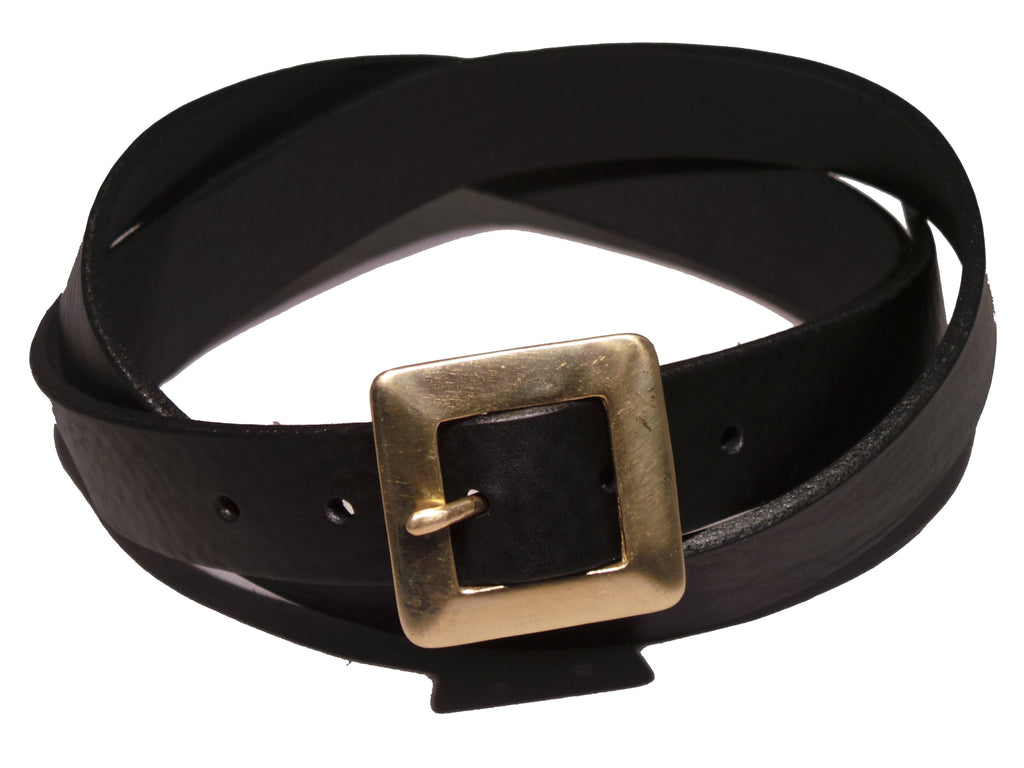 Brass Square 1 Inch (25mm) Leather Belt | Leather Trouser Belts ...