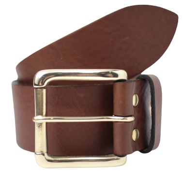 Brass Roller 2 Inch Wide Brown Leather Belt | Men and Women's Sizes ...