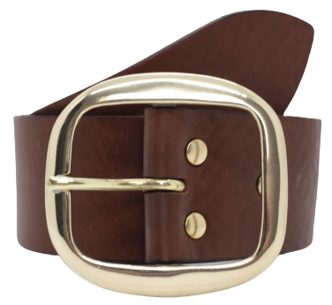 Designer Brown Leather Belt Brass Oval 2 Inch Buckle | Quality Belts ...