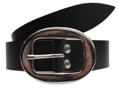 Brass Classic Oval 1 1/4 Inch Leather Belt