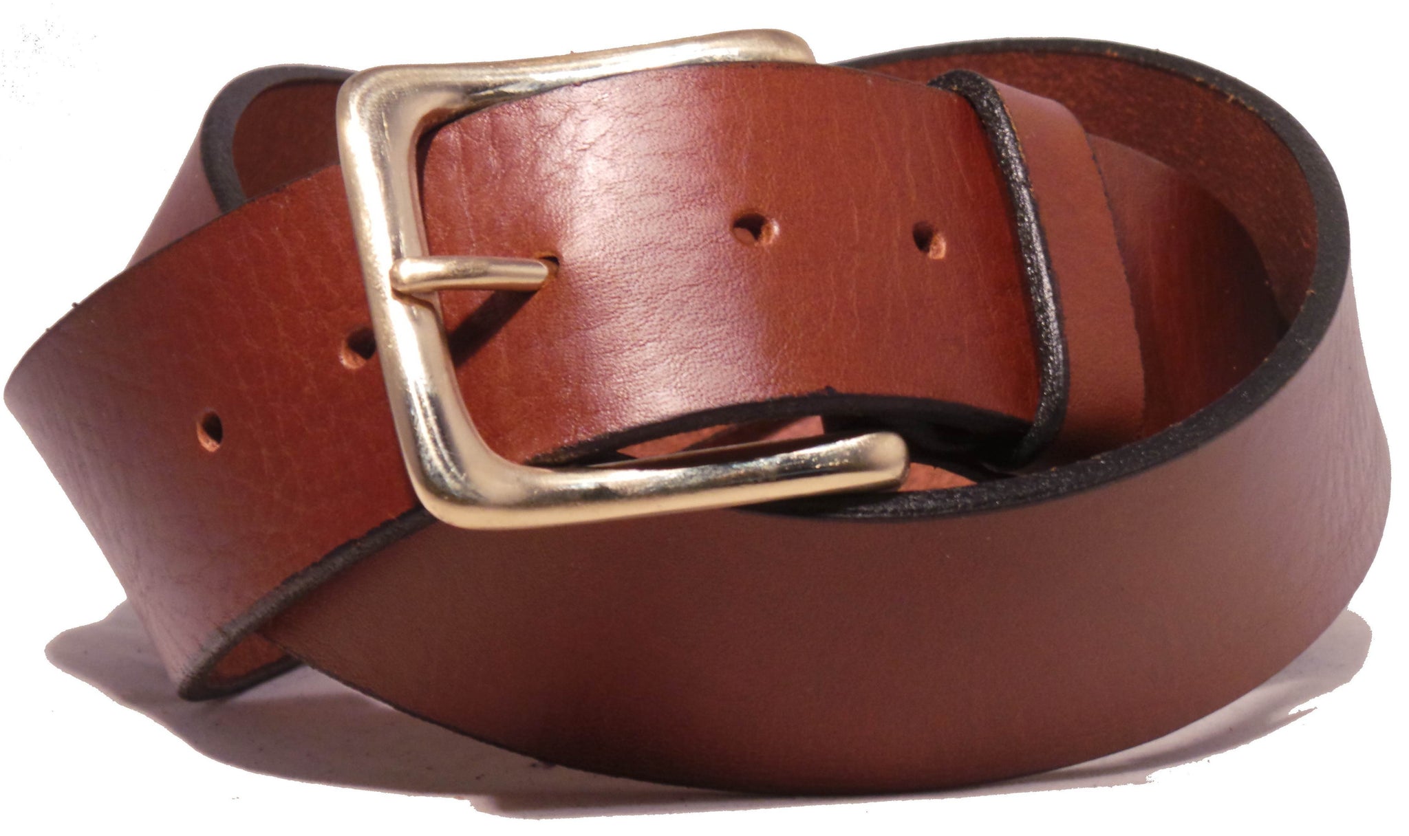 Buy Brown 1 3/4 Inch Leather Belt | Brass Half Square Buckle – Buckle ...