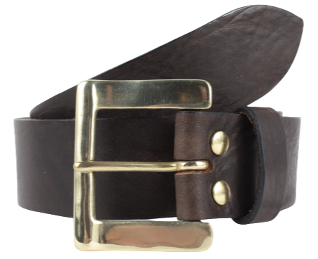 Dark Brown Men's Leather Jean Belt