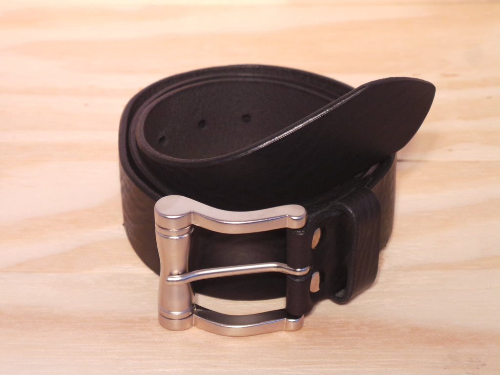 Matt Silver Scroll Buckle 1 1/2 Inch Leather Belt | Men and Women ...