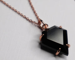 ONYX ROSE GOLD VERMEIL NECKLACE DESIGNED IN TASMANIA STRENGTH AND PROTECTION