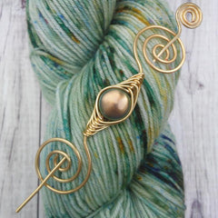 Shimmering Green Shawl Pin