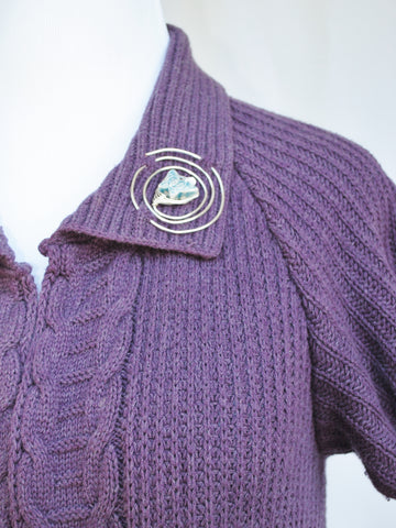 Shawl Pin on Cardigan