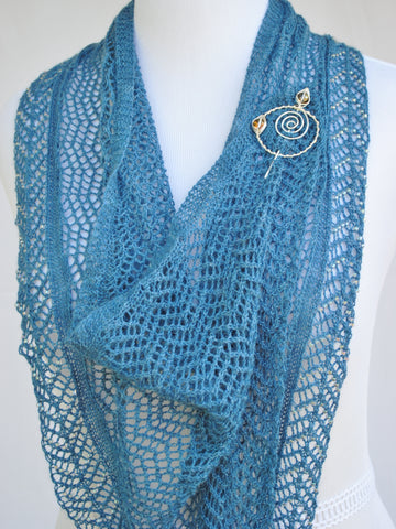 Beadazzled shawl with round pin