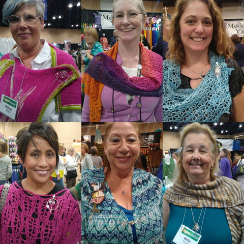 Shawl pin wearing customers at stitches midwest 2017