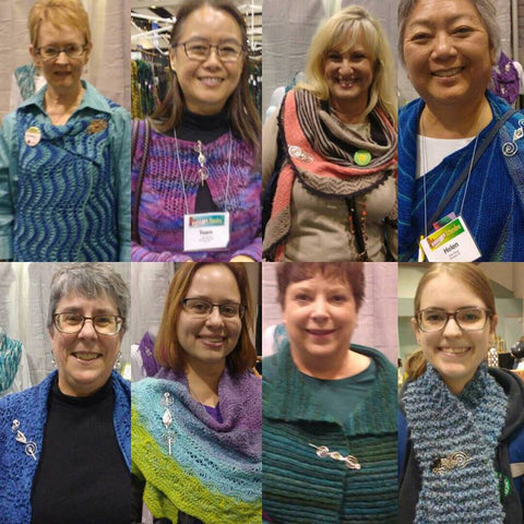 Shawl pin wearing customers at stitches west 2017