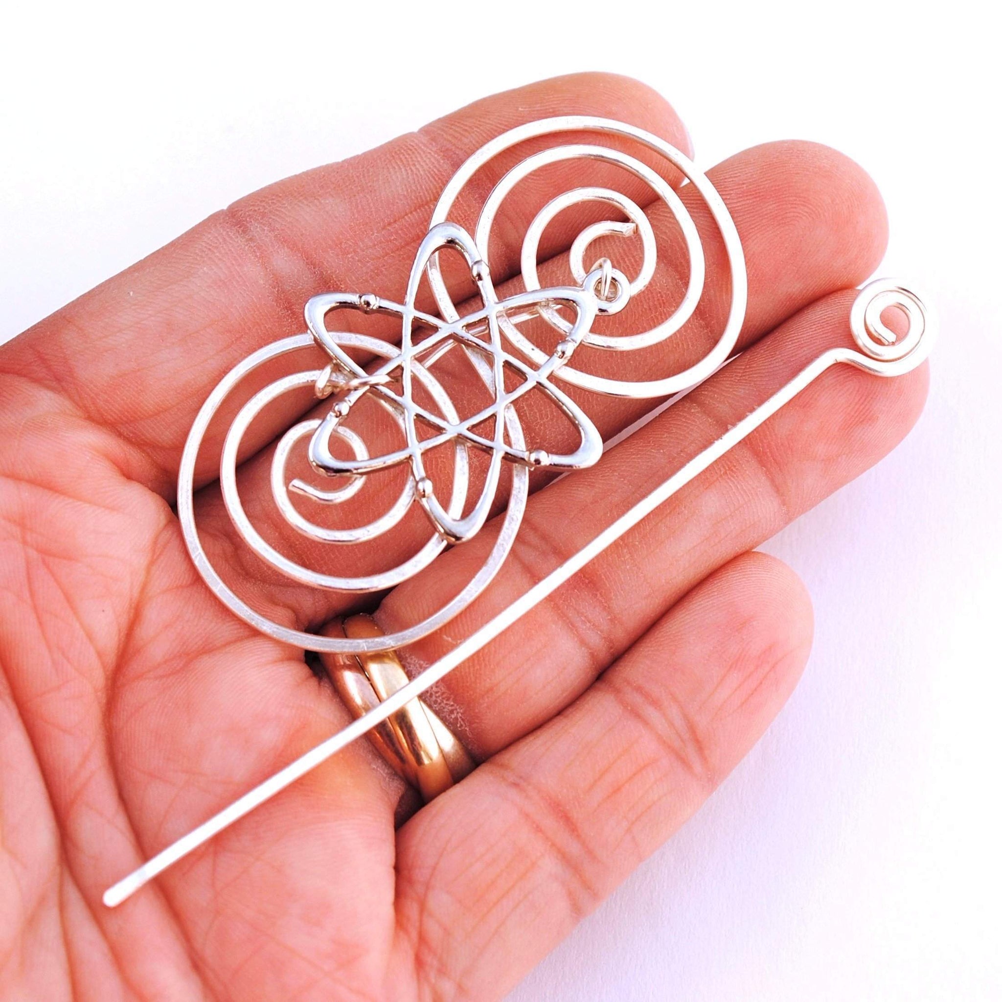 Atomic Shawl Pin Charmed Silver Crafty Flutterby Creations