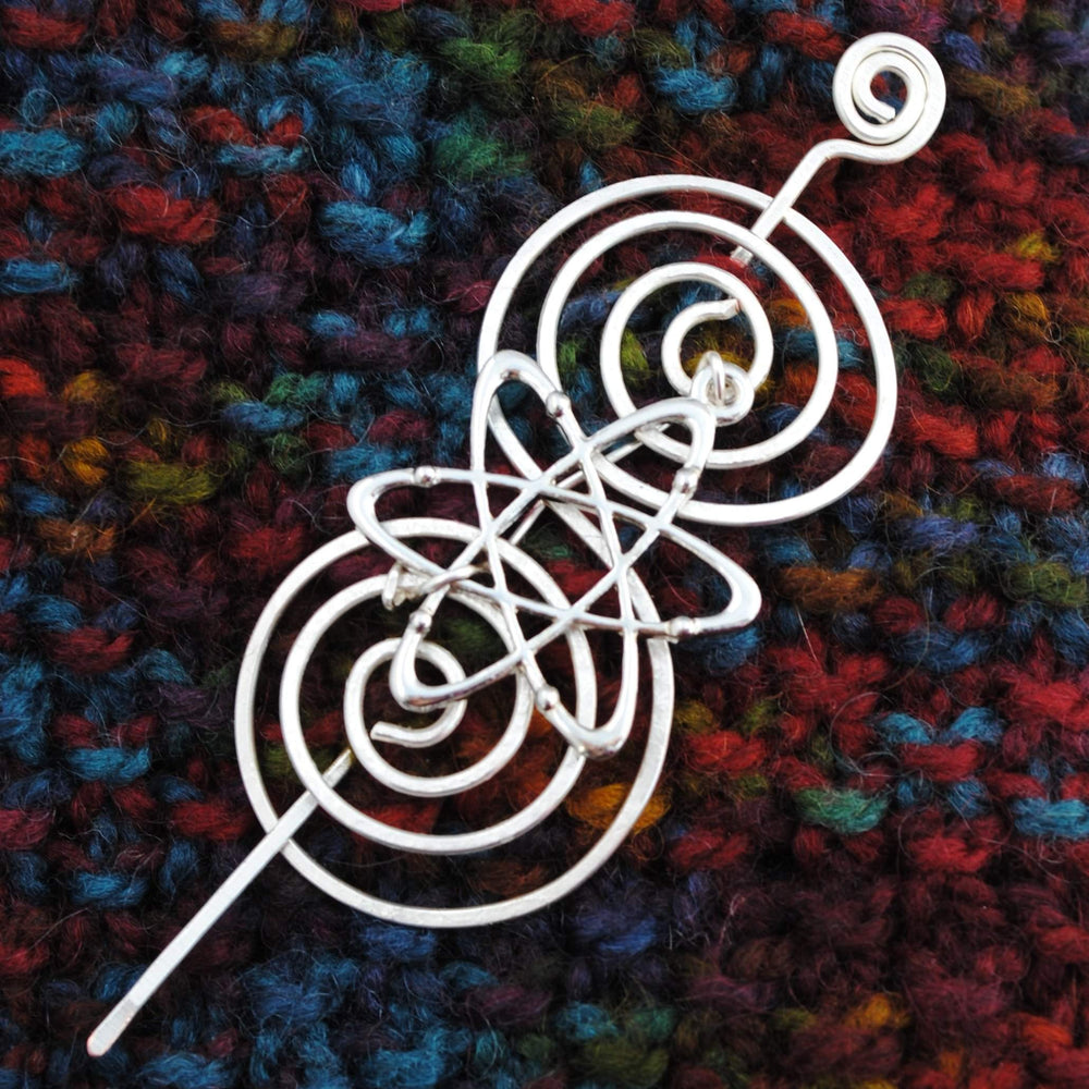 Atomic Shawl Pin Charmed Silver Crafty Flutterby Creations