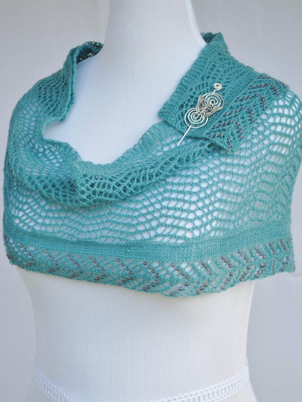 Beadazzled Beaded Lace Shawl Knitting Pattern PDF Download Crafty