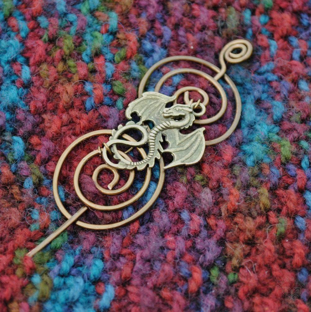 Dragon Shawl Pin Charmed Bronze Fandoms Crafty Flutterby Creations
