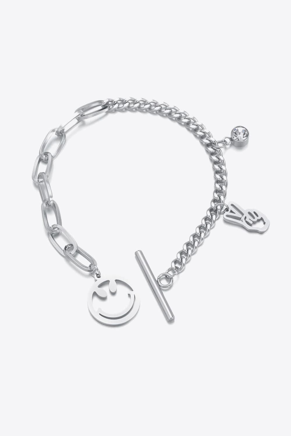 Smiley Face Toggle Clasp Bracelet