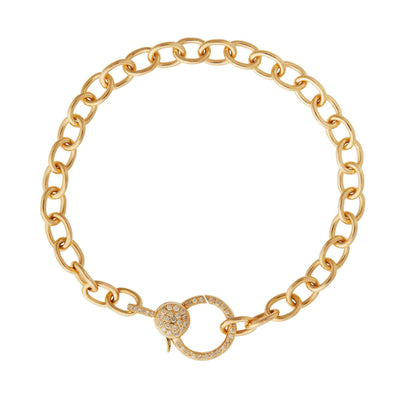 Seamless Oblong Single Diamond Link Necklace