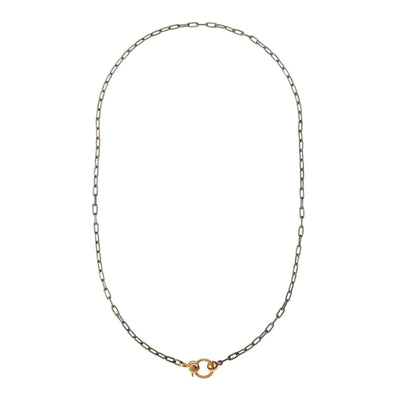 Ileana Makri Small Oblong Lock Chain Necklace