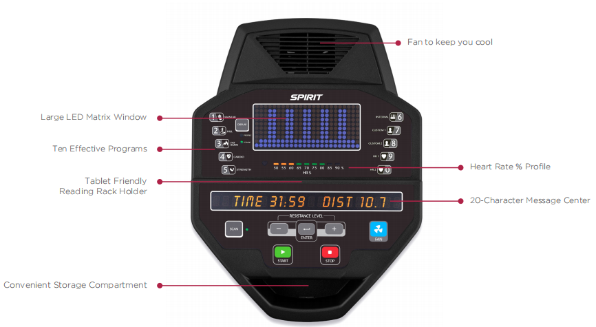 Spirit CE850 Elliptical