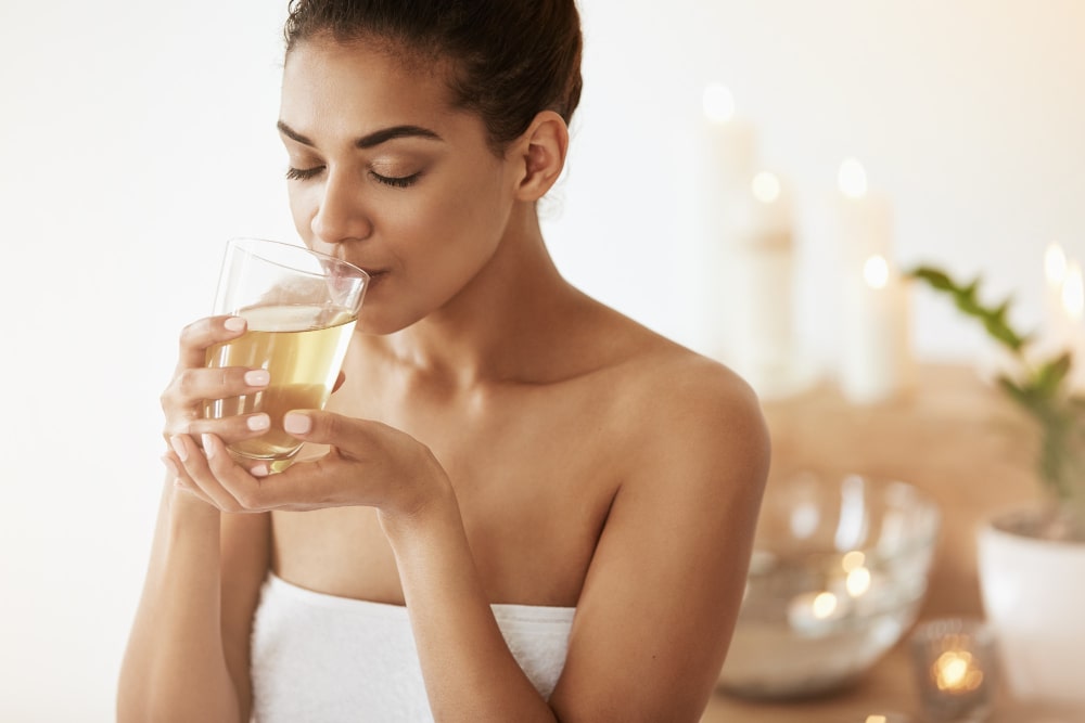 woman drinking tea