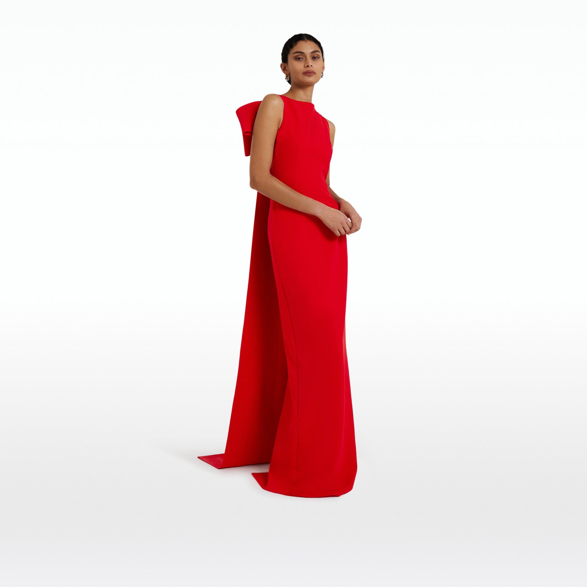 Celestia Cherry Red Long Dress – Safiyaa London