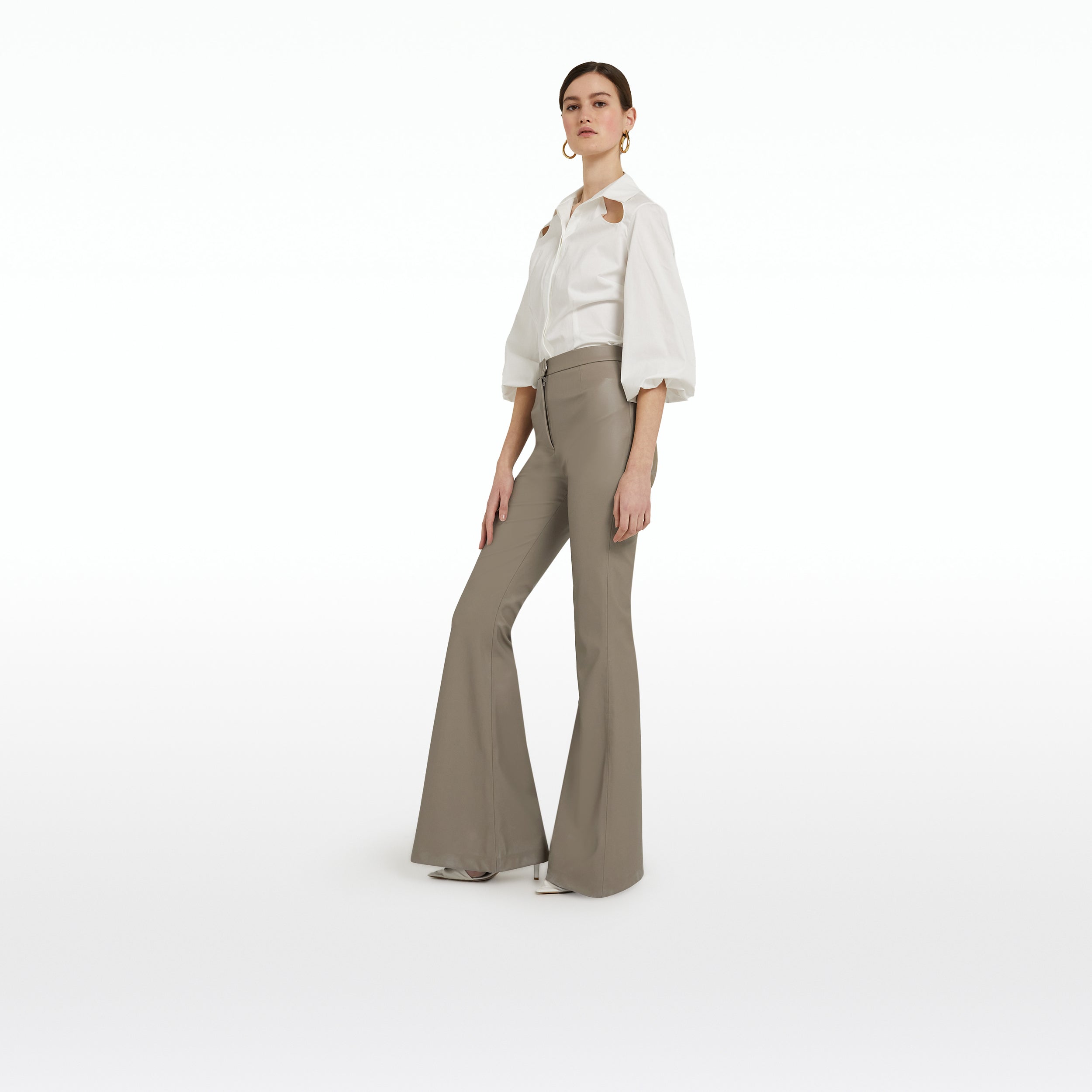 Safaa Faux Leather Straight Leg Trousers / Black - Hello My Love