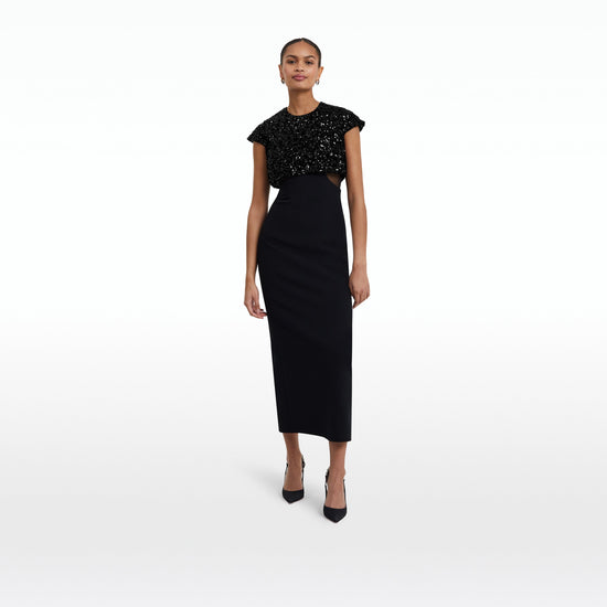Dominica Black Midi Dress – Safiyaa London