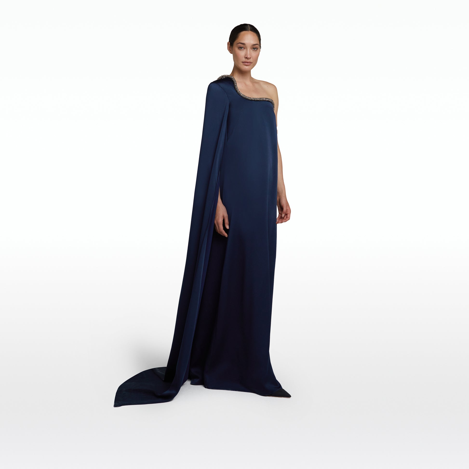 Nouvella Ink Blue Long Dress – Safiyaa London