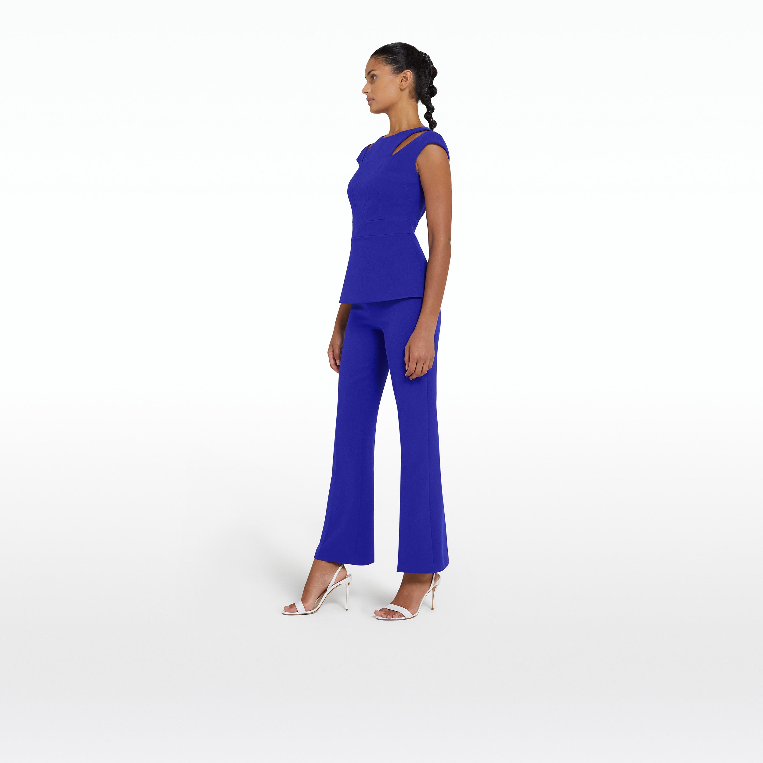  XIALON Women's Dress Solid Zip Up Straight Leg Pants (Color : Royal  Blue, Size : Large) : Clothing, Shoes & Jewelry