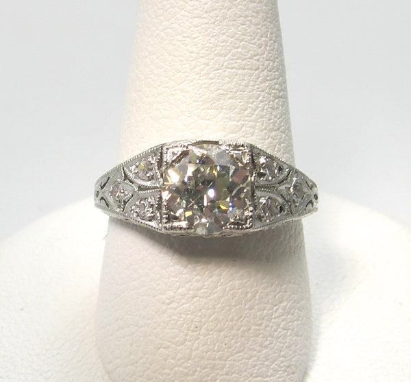 Art Deco platinum diamond engagement ring, 1.17cts – Victorious