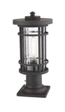 Z-Lite 570PHM-533PM-ORB Jordan Collection 1 Light Outdoor Pier Mounted Fixture Oil Rubbed Bronze Finish