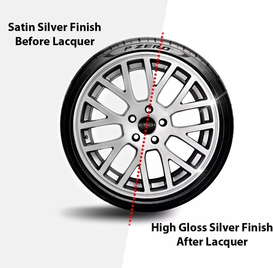 4x E-Tech Clear Alloy Wheel Lacquer Chip Resistant Car Wheel Refurbish 400ml Can